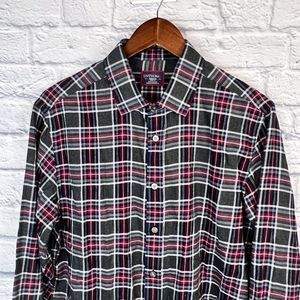 UNTUCKit Mens Gray Plaid Long Sleeve Button Up‎ Casual Cotton Shirt Size Medium